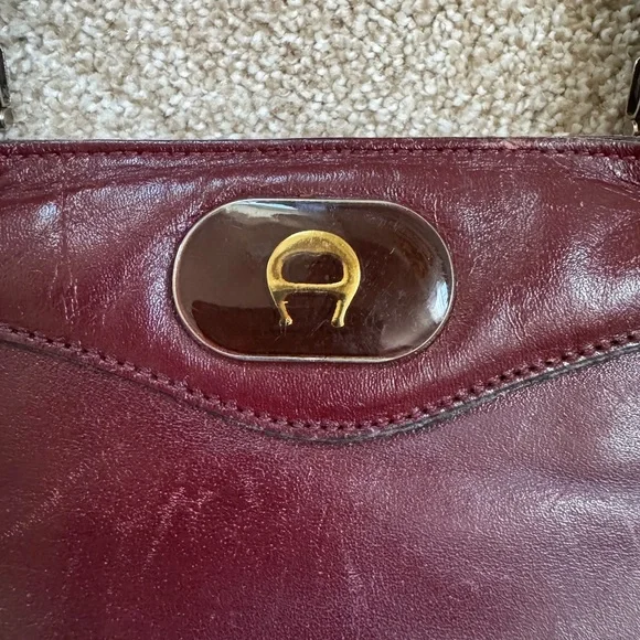 Etienne Aigner burgundy Leather Satchel with Structured Design - Picture 5 of 8